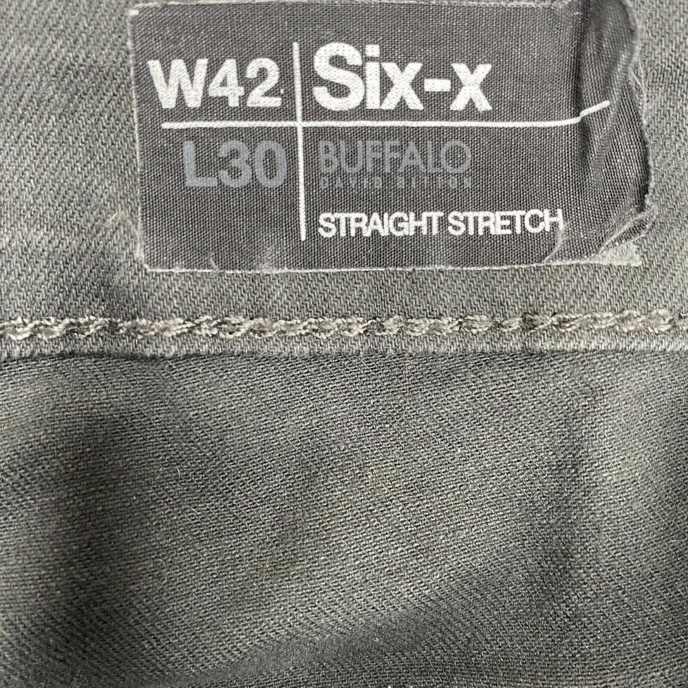 Buffalo David Bitton Six-X Straight Leg Gray Black Stretch Cotton Denim Jeans - Picture 7 of 13